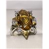 Image 1 : Natural Citrine Oval cut 8.07 Carat Solitaire Cluster Top Ladies Ring includes appraisal certificate