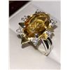 Image 2 : Natural Citrine Oval cut 8.07 Carat Solitaire Cluster Top Ladies Ring includes appraisal certificate