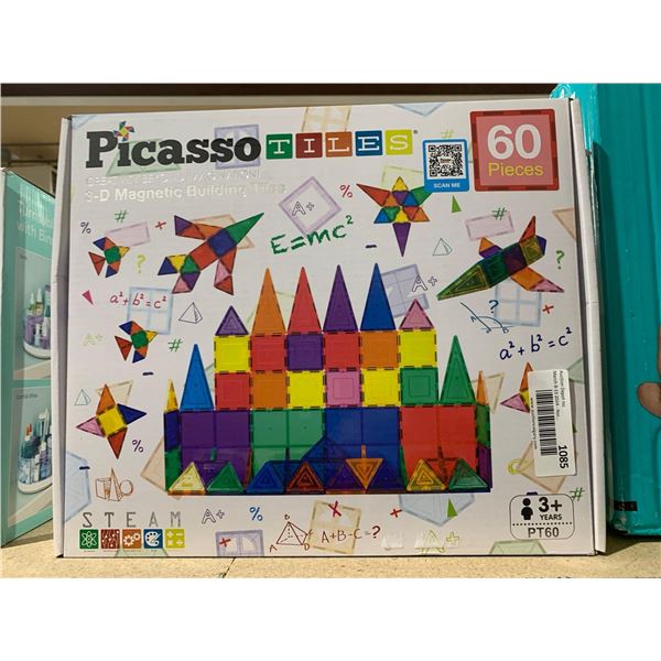 Picasso Tiles 60 Pieces 3-D Magnetic Building Tiles