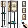 Image 1 : Lokhom Floor Lamp Shelf Remote Control & USB A+C & AC Outlet, Storage Display Standing Lamp with 3 C