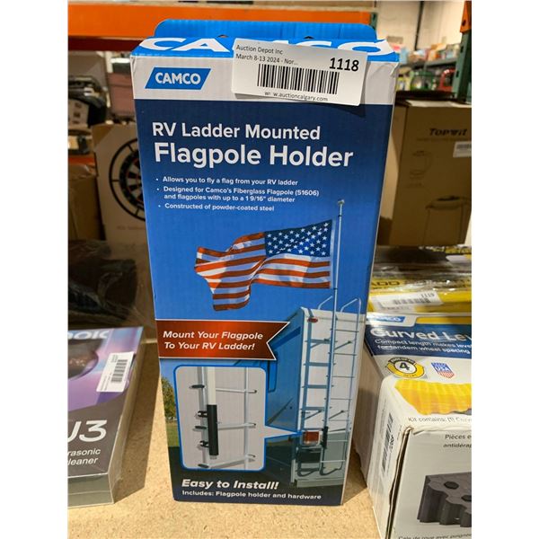 Camco RV Ladder Mounted Flagpole Holder