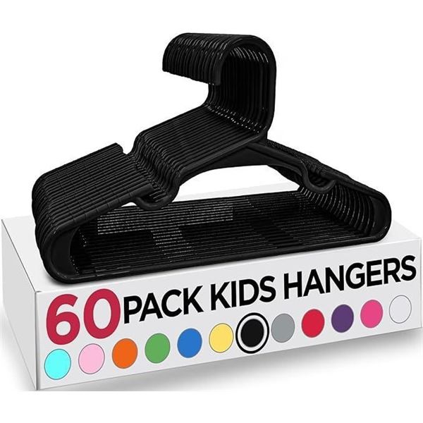Utopia Home Kids Hangers Pack of 60 Black