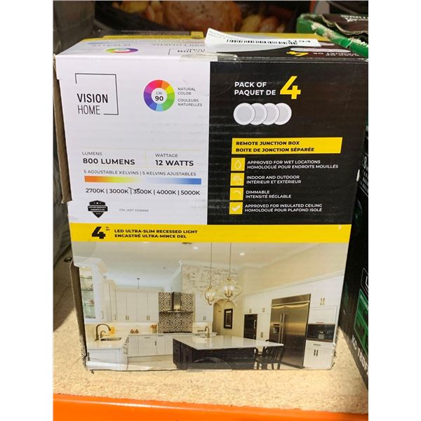 Vision Home 4" LED Ultra Slim Recessed Light Pack of 4