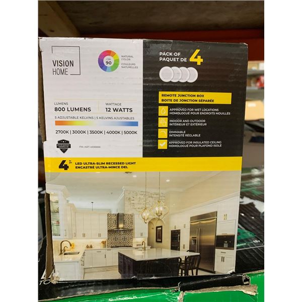 Vision Home 4" LED Ultra Slim Recessed Light Pack of 4