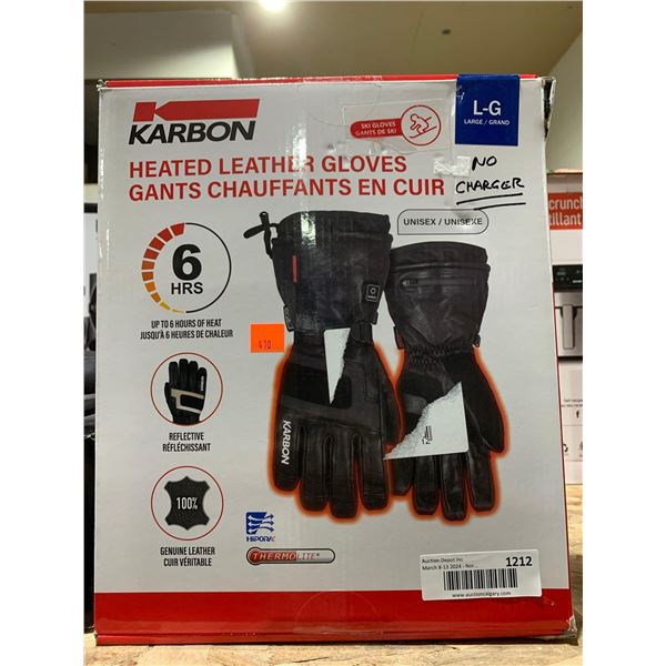 Karbon Heated Leather Gloves NO CHARGER