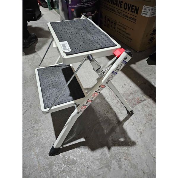 Polder Easy-Close 2-Step Ladder, Lightweight Aluminum, Non-Skid Rubber feet for Stability, Height 17