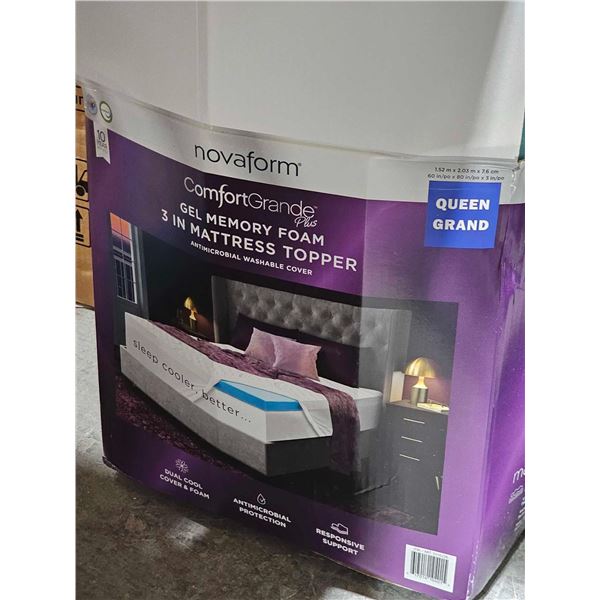 Novaform Queen Size Gel Memory Foam Bed Topper