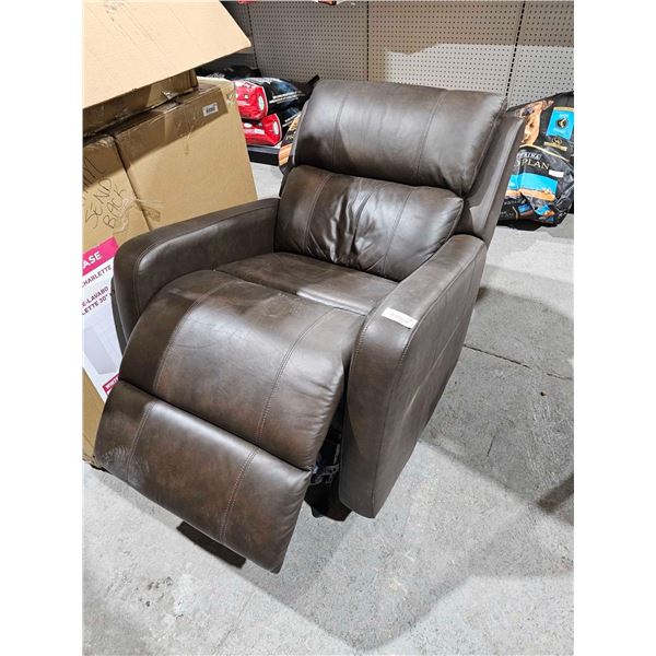 Brown Power Recliner with USB Charging Port - No Power Cord