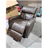 Image 1 : Brown Power Recliner with USB Charging Port - No Power Cord