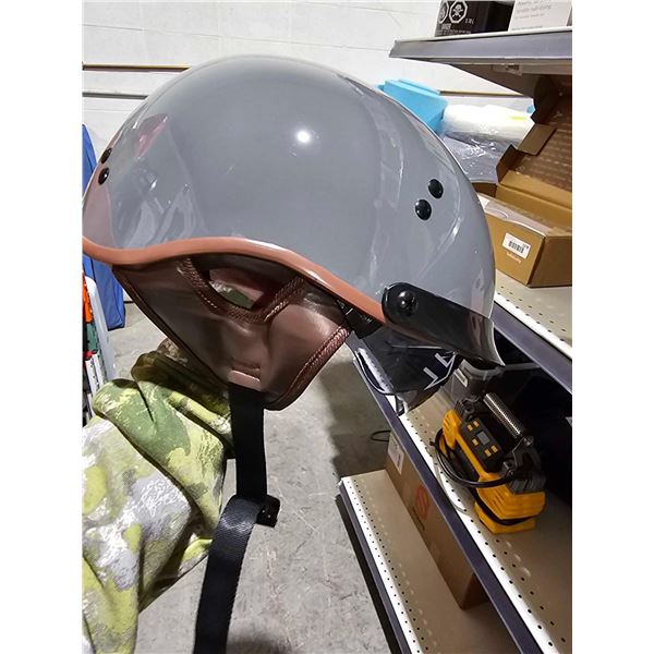 Motorcycle Half Helmet with Retractable Inner Sun Shade, DOT Approved