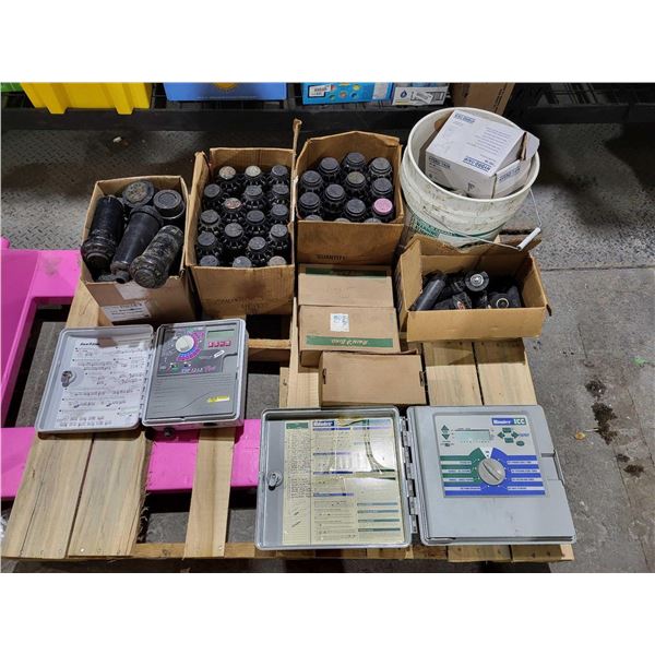 Pallet Lot of Assorted Irrigation Controls and Components