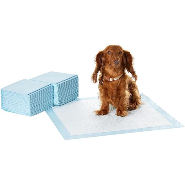 Amazon Basics Dog and Puppy Pads, Leak-proof 5-Layer Pee Pads with Quick-dry Surface for Potty Train