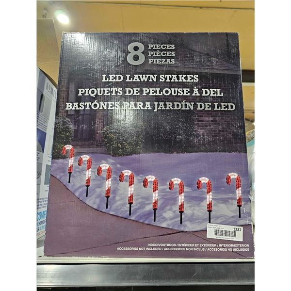 8 Pc LED Candy Cane Light Stake Set