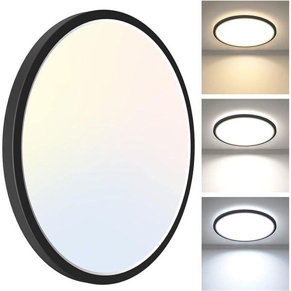 Zemty 1 Pack Black Ceiling Light 3 Color Temperature - White