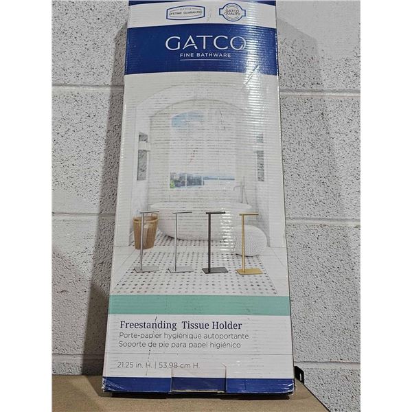 Gatco Brass Free Standing Bathroom Tissue Holder