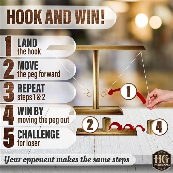 Ring Toss Game for Adults - Fast-Paced Interactive Hook and Ring Game