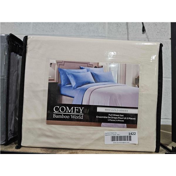 Comfy Bamboo World 8800 Gold Series Full 4pc Sheet Set - Size Full - Cream