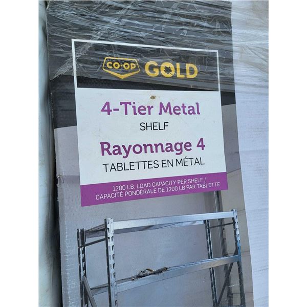 Co-op Gold 4 Tier Metal Shelf  72" Tall x 24" Deep x 72" Wide