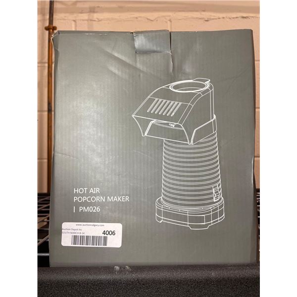 Hot air popcorn maker