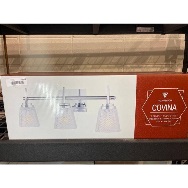 Canarm Covina Bathroom Vanity Light - 3 Lights - Glass - Chrome