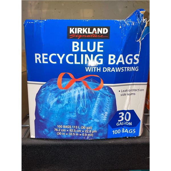 Kirkland Recycling Bags with Drawstring 100 x 30 gallon Bags