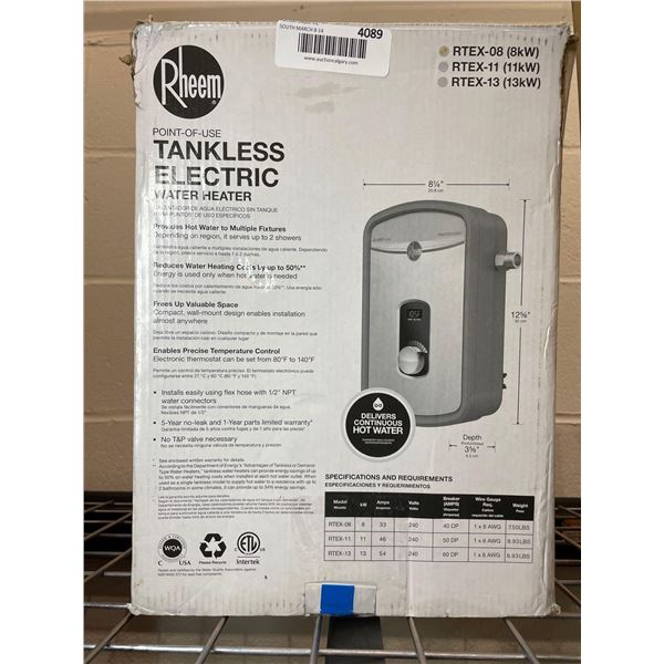 Rheem Tankless Electric Water Heater