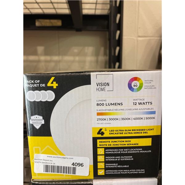 Vision Home 4 Pack LED Ultra Slim Recessed Light