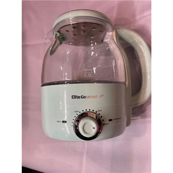 Elite Gourmet 1.2L Electric Kettle with Adjustable Temperature Gate