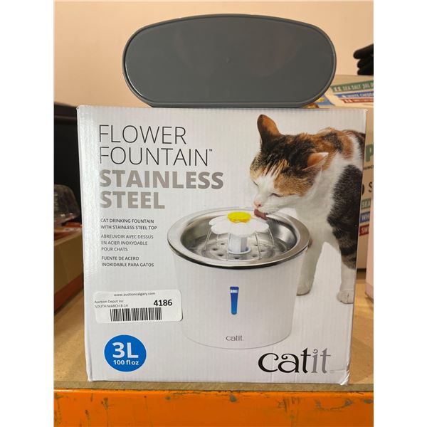 Flower Fountain Stainless Steel Cat Dish and Litter Scooper