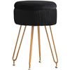 Image 1 : Black Round Velvet Ottoman