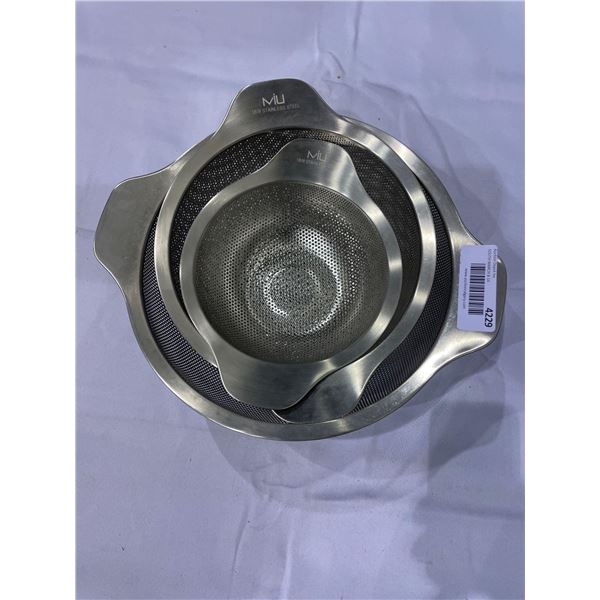 Miu 18/8 Stainless Steel Strainers 3 pack