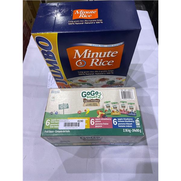 Minute Rice Jumbo 3kg and GoGo Squeeze Fruit Sauce 24 x 90g