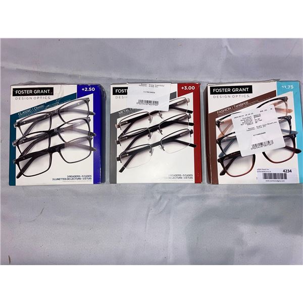 Lot of 3 Foster Grant Reading Glasses