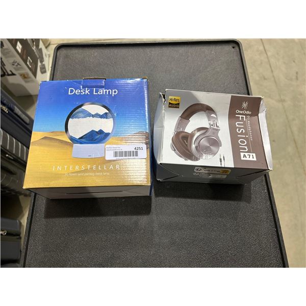Combo lot of interstellar desk lamp and one odio fusion dj headphones
