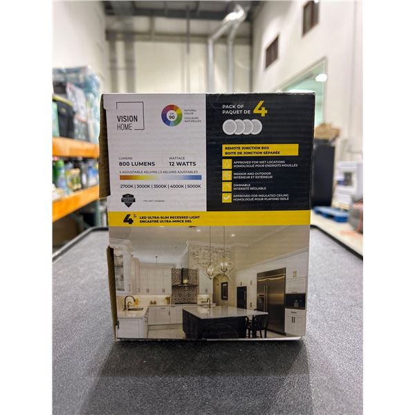 Vision home 4 pack of ultra slim LED recessed lights