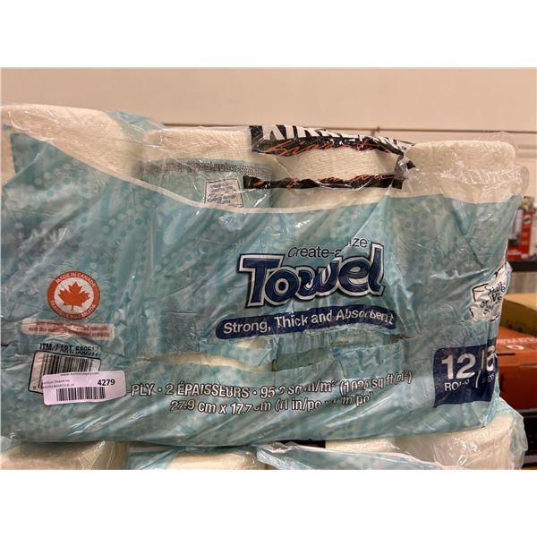 Create a Size Strong and Thick Paper Towel 12 Rolls