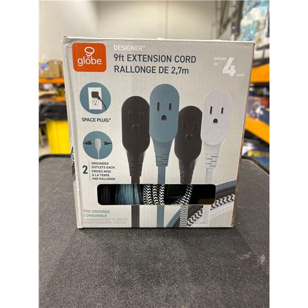 Globe 9ft Extension Cord 4 pack
