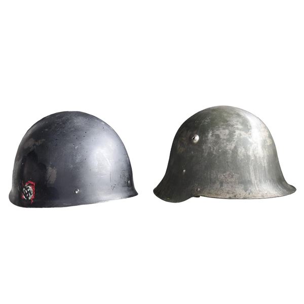 2 EUROPEAN HELMETS.