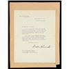 Image 1 : 2 TYPED PRESIDENTIAL SIGNED LETTERS BY HOOVER &