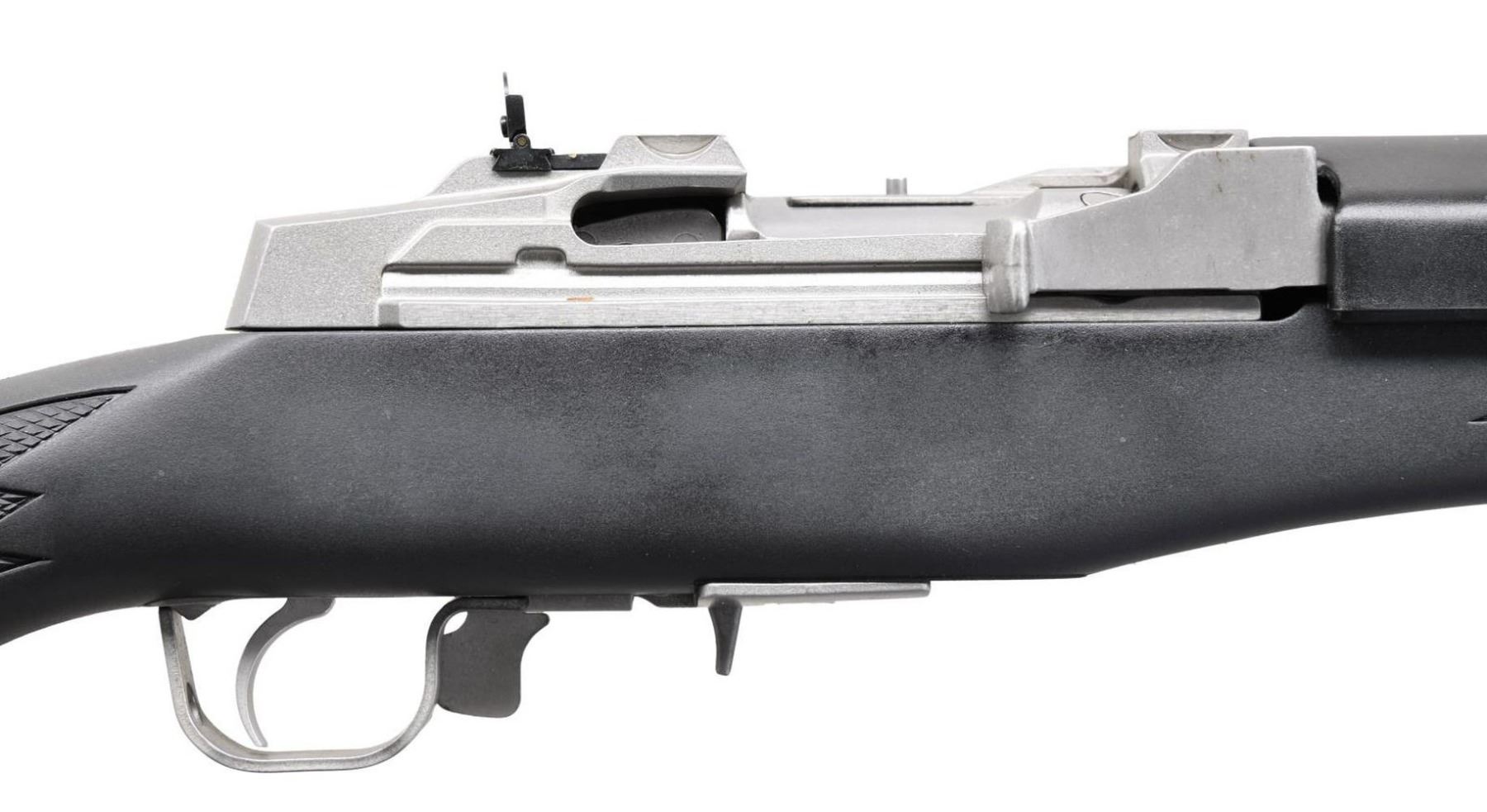 RUGER STAINLESS MINI-14 SEMI-AUTO RANCH RIFLE.