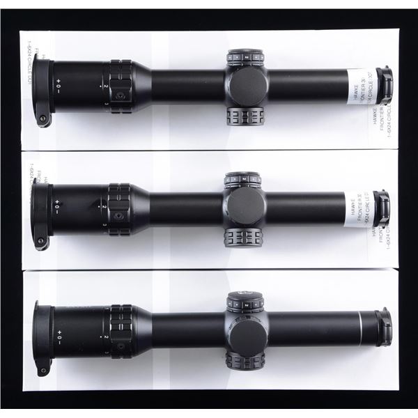 3 HAWKE FRONTIER 30 1-6x24 SCOPES.