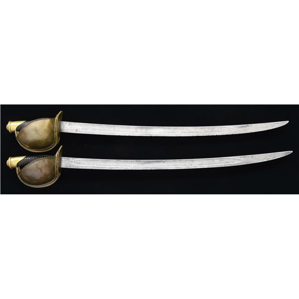2 US M1860 NAVAL CUTLASSES BY AMES.