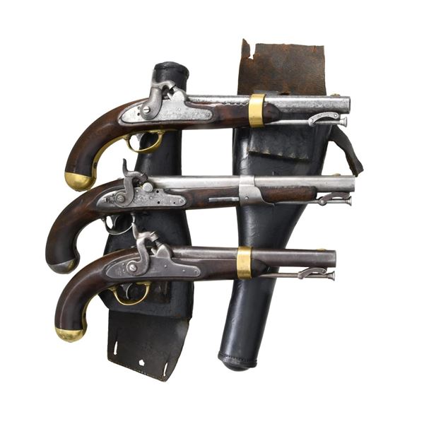 LOT OF 3 US PERCUSSION PISTOLS.