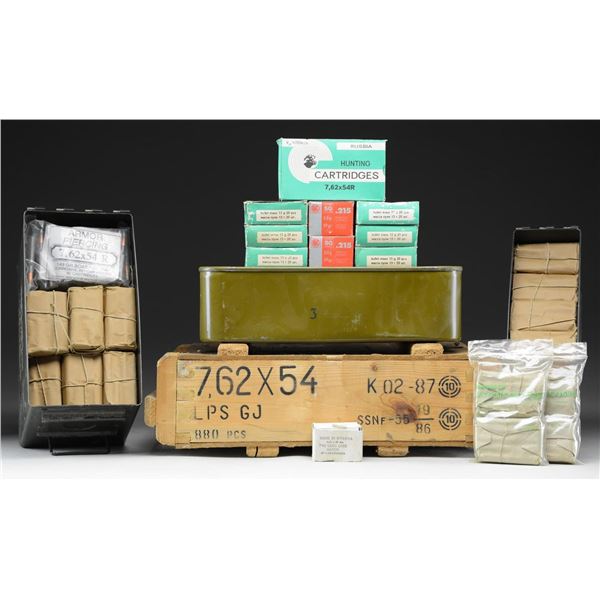 LARGE LOT OF 7.62x54R & 5.45x39 AMMO.