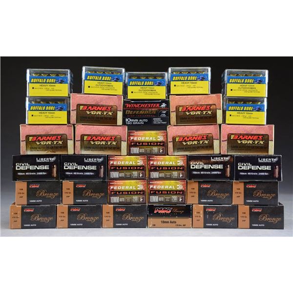 33 BOXES OF 10MM AUTO AMMO.