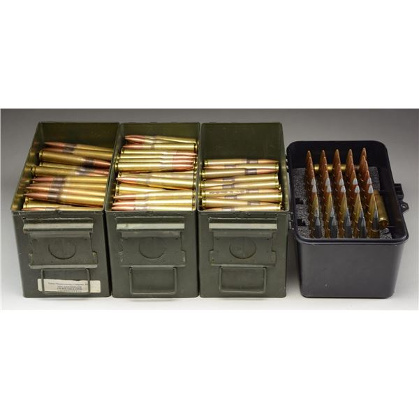 389 ROUNDS OF 50 BMG AMMO & 4 AMMO CANS.