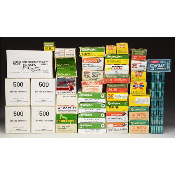 VARIOUS RIFLE, HANDGUN & RIMFIRE AMMO