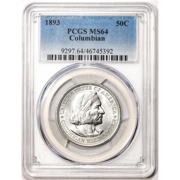 1893 Columbian Exposition Commemorative Half Dollar Coin PCGS MS64