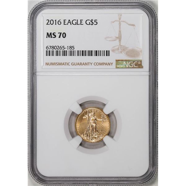 2016 $5 American Gold Eagle Coin NGC MS70