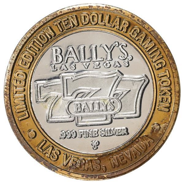 .999 Silver Bally's Las Vegas, Nevada $10 Casino Limited Edition Gaming Token